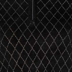 Chanel Black Lurex Knit Half Zip Pullover M