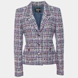 Chanel Multicolor Tweed Button Front Blazer M