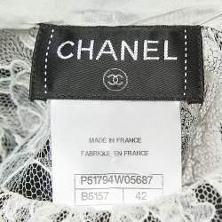 Chanel Black/White Floral Lace Elasticated Waist Salzburg Blouse L 
