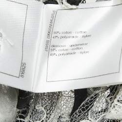 Chanel Black/White Floral Lace Elasticated Waist Salzburg Blouse L 