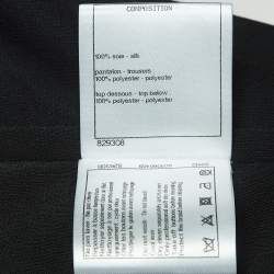 Chanel Black Silk Knit Size Zip Detailed Long Sleeve Top XL