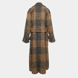 Pre Owned Chanel Brown/Grey Lurex Tweed Long Iconic Greece Coat S