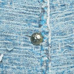 Pre Owned Chanel Blue Fantasy Tweed Single Breasted Jacket M