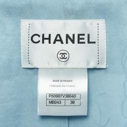 Pre Owned Chanel Blue Fantasy Tweed Single Breasted Jacket M