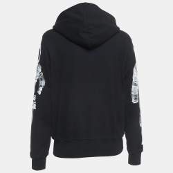 Chanel Black Astronaut Print Cotton Zip Front Hooded Jacket S