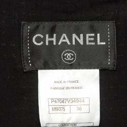 Chanel Black Tweed Zip Front Sleeveless Mini Dress S