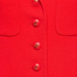Chanel Vintage Red Wool Tailored Jacket M