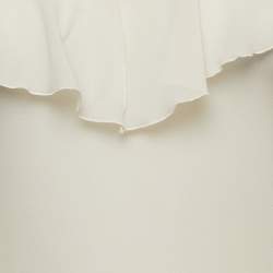 Chanel Off-White Silk Ruffled Halter Neck Top S