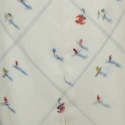 Chanel White Ski Printed Chiffon Maxi Skirt M