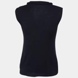 Chanel Black CC Embellished Cashmere Sleeveless Jumper M