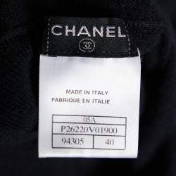 Chanel Black CC Embellished Cashmere Sleeveless Jumper M