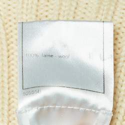 Pre Owned Chanel Vintage Cream Wool Turtle Neck Sleeveless Sweater S