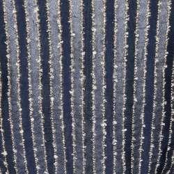 Chanel Navy Blue Striped Lurex Knit Button Front Shrug M