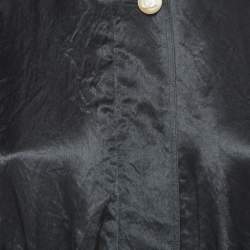 Chanel Black Crepe Zip Front Midi Dress M