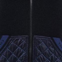 Pre Owned Chanel Sports Black/Navy Blue Knit Quilted Vest L