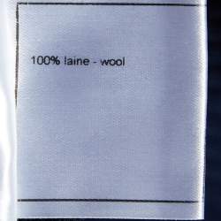 Pre Owned Chanel Navy Blue/Black Logo Patterned Wool High Neck Sweater L