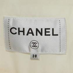 Pre Owned Chanel Multicolor Striped Tweed Long Jacket M