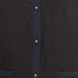 Pre Owned Chanel Vintage Black Quilted Silk Buttoned Jacket M