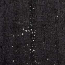 Chanel Black Silk Crochet Pattern Long Coat M
