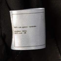 Chanel Black Leather Asymmetric Cropped Jacket S