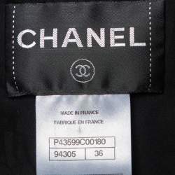 Chanel Black Leather Asymmetric Cropped Jacket S