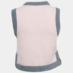 Chanel Pink Cashmere Buttoned Sweater Vest M