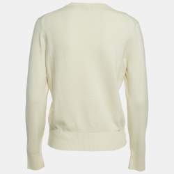 Chanel Cream La Pausa Patterned Cashmere Round Neck Sweater S