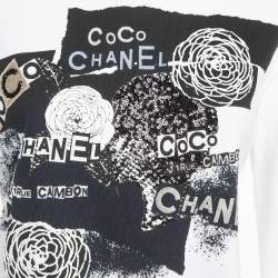 Chanel White Logo Embroidered Cotton Knit Sweatshirt XS