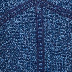 Chanel Blue Embroidered Tweed A-Line Midi Dress L