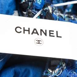 Chanel Blue Ribbon & Tweed Owl Button Jacket M