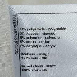 Pre Owned Chanel White/Gold Tweed Mini Skirt M