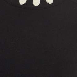 Pre Owned Chanel Black Wool Blend Rose Detailed Sweater M