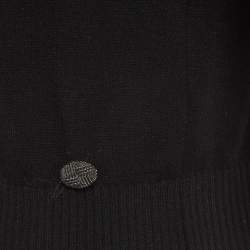 Pre Owned Chanel Black Wool Blend Rose Detailed Sweater M
