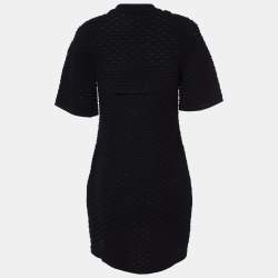 Chanel Black Textured Knit Knee-Length Dress L
