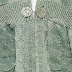 Chanel Green Lurex Knit Seoul Cruise Single Button Top L