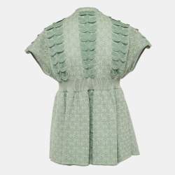 Chanel Green Lurex Knit Seoul Cruise Single Button Top L
