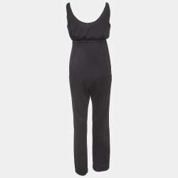 Chanel Black Wool Knit Sleeveless Drawstring Jumpsuit M