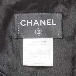 Pre Owned Chanel Black Lurex Tweed Jewel Buttons Detail Belted Mini Dress M