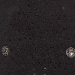 Pre Owned Chanel Black Cotton Crochet Semi Sheer Buttoned Wrap Dress M