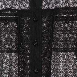 Chanel Black Floral Lace Buttoned Top S
