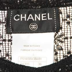 Chanel Black Floral Lace Buttoned Top S