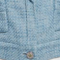 Chanel Light Blue Tweed Jacket S
