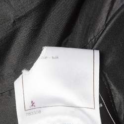 Chanel Black Silk Gathered Yoke Mid-Length Coat M