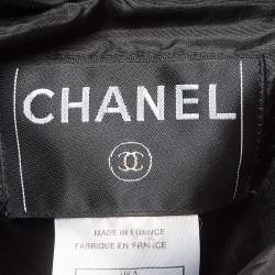 Chanel Black Silk Gathered Yoke Mid-Length Coat M