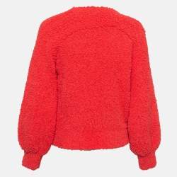 Chanel Red CC Intarsia Teddy Knit Jumper M