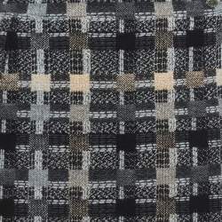 Chanel Black/Grey Patterned Wool Fur Trimmed Skirt S