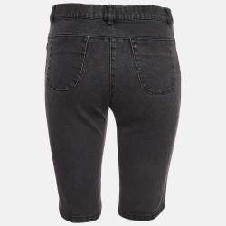 Pre Owned Chanel Dark Grey Denim Short S 28"
