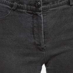 Pre Owned Chanel Dark Grey Denim Short S 28"