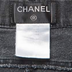 Pre Owned Chanel Dark Grey Denim Short S 28"