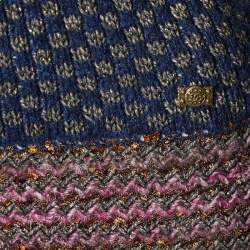 Chanel Multicolor Lurex Wool Knit Byzance Midi Dress L